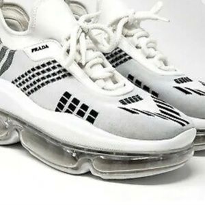 PRADA Cloudbust Air Athletic Sneakers Fabric White Gray Size EU 40 US 10 - EUC